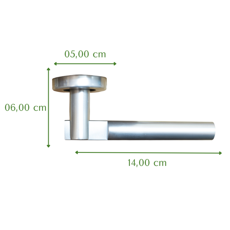 MANIVELAS PUERTA INTERIOR ALUMINIO CA-19 504 PLATEADO MEDIDAS